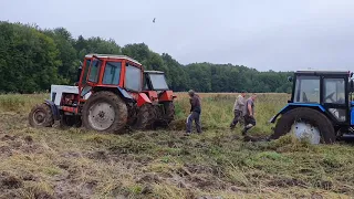 Druga wtopa w tym roku. Wyciąganie Belarusa na 2 traktory.