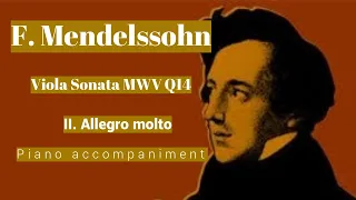 Mendelssohn - Viola Sonata MWV Q 14 - II. Allegro molto - Piano Accompaniment