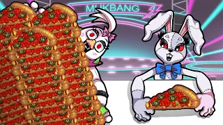 100 VS 1 Layers Food Challenge Spicy Pepperoni Pizza FNAF Security Breach Mukbang Animation