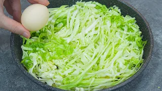 Cabbage with eggs tastes better than meat! Easy, Easy and delicious cabbage recipe!