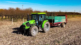 The DEUTZ FAHR 5100G tractor and FARMTECH SUPERFEX 800 | razbacivanje stajnjaka | Test Video