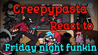 Creepypasta react to Friday night funkin vs A.G.O.T.I mod //credit video in description//