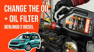 Change the oil and the oil filter Berlingo mk2 1.6 HDI 🛢