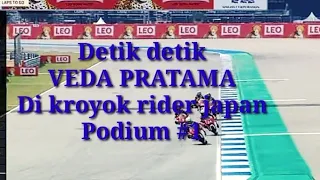 VEDA PRATAMA di kroyok rider japan‼️ asia talent cup🔥#thailand idemitsu 2023 #Live race