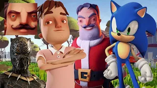 Hello Neighbor - New Neighbor Butcher Santa Aaron Sonic Black Panther History Walkthrough