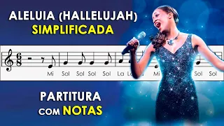 Aleluia (Hallelujah) | Partitura com Notas Flauta Doce, Violino e Playback no Piano | Simplificada