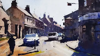 PAINTING TUTORIAL | EASY WATERCOLOR | Full Step by Step demo of a Clitheroe Street Scene #2