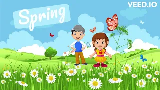 Spring| Vocabulary with sentences and games |Video flashcards | What happens in spring?