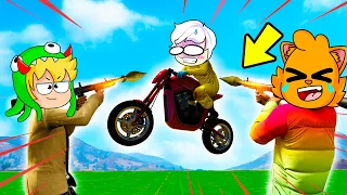 GTA 5 ¡SUPER MOTOS VS LANZACOHETES! 🏍 💥 🤣 | SRGATO EN GTA V ONLINE #2