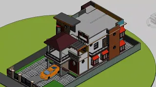 Double story duplex House | House front elevation design |115Gaj | 40x26 Duplex House plan elevation