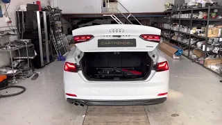 2018 Audi A5 Sportback retrofitted with rearlid module to open/close from key