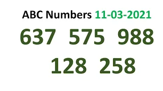 Kerala Lottery Guessing | ABC NUMBERS | Kerala Jackpot Guessing 11 03 2021