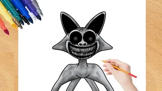 How To Draw Monster Smile Cat from Zoonomaly