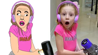 Nastya - pretends to be a parent for dad Drawing meme | funny drawing like nastya