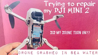 What happened when a Drone crashed in sea water? 😭 | dji mini 2 repair at home(PART-2) #djimini2