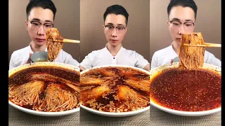 CHINESE SPICY FOOD CHALLENGE ENOKI MUSHROOM SUPER HOT. LET'S ENJOY IT. EATING MUKBANG #asmr