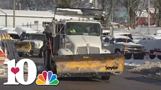 While people were asked to stay inside, Knox Co. crews hit the road to clear ice and snow