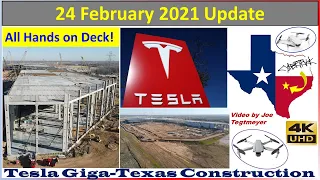 Tesla Gigafactory Texas 24 February 2021 Cyber Truck & Model Y Factory Construction Update (08:30AM)