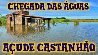 Chegada das águas - Açude Castanhão Velha Jaguaribara porta Principal de entrada das águas 09/05/22