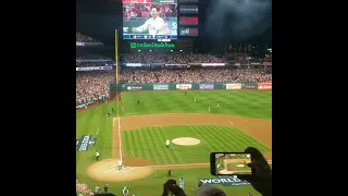 World Series Game 5 Ceremonial First Pitch - Brad Lidge throws to Carlos Ruiz - 2008 PHI WS Champs