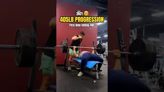 405LB BENCH PROGRESSION 😳⚠️🔥