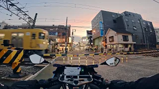 tokyo motorcycle ride, sunset, 5pm