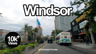 WINDSOR ONTARIO CANADA DOWNTOWN DRIVING VIDEO SEPTEMBER 2021 [4K]