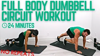 Full Body Dumbbell Circuit workout - NO REPEATS