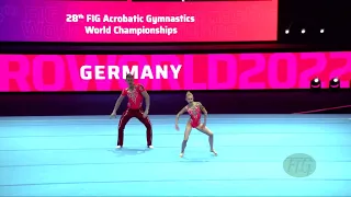 Germany (GER) - 2022 Acrobatic Worlds, Baku (AZE) - Dynamic Qualification  Mixed Pair