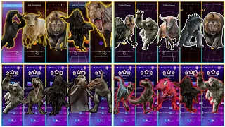 megamix all-stars. t-rex spiderman vs spinosaurus vs kingkong vs indoraptor vs indominus rex