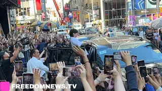 JungKook of BTS Walks out of GMA to SCREAMING FANS  after his Central Park concert CANCELED