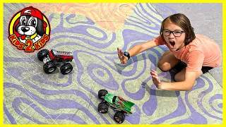 MONSTER TRUCKS PLAY AT THE PARK 🛝 5 Alarm & Dragon Lose Dalmatian @ SKATEPARK & FIRE STATION!