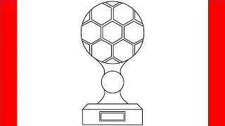 How To Draw Soccer Gold Trophy - Step By Step Drawing