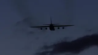 Volga-Dnepr Antonov 124 loud nightfall takeoff at Zurich Airport