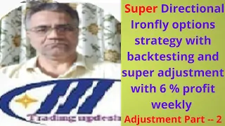 # Directional Ironfly option strategy with backtesting and super adjustment with 6 % profit weekly #