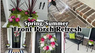 SPRING/SUMMER FRONT PORCH REFRESH| CLEAN & DECORATE WITH ME