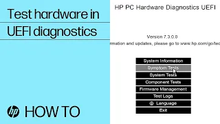 Test Your HP Computer Hardware Using HP PC Hardware Diagnostics UEFI | HP Computers | HP Support