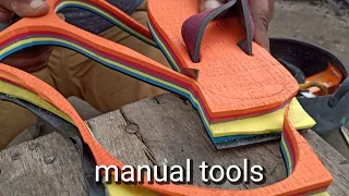 make layered sandals for children, with manual tools