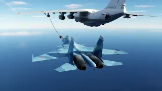 DCS World. Sukhoi Su-33 Flanker-D. Дозаправка в воздухе. Посадка ТАВКР Адмирал флота Кузнецов.