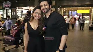 DHEERAJ DHOOPAR WITH WIFE VINNY ARORA RETURN MUMBAI SPOTTED AT AIRPORT ARRIVED