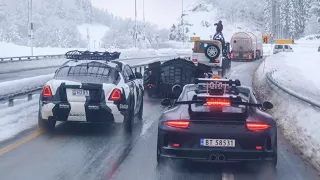 There Is A Man SURFING A Land Rover Defender!