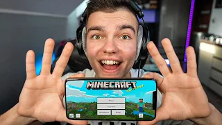 PIERWSZY RAZ ZAGRAŁEM W MINECRAFT NA TELEFON! (śmieszne)