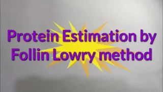 protein concentration determination # Protein Estimation by Folin lowry method