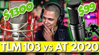 $99 Microphone vs $1300 Microphone | Flawless Compares the Neumann TLM 103 & Audio Technica AT 2020