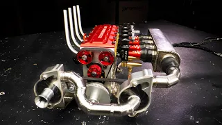 Twin Supercharged 4 Cylinder Nitro RC Engine