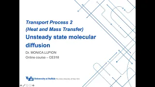 Lect 12 - Unsteady state molecular diffusion.