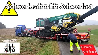 Harvester Hannibal T50 Impex fährt in den bayerischen Wald; Schwertransport auf Forstwegen #riccic