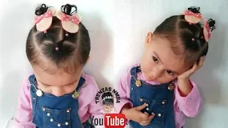 PEINADOS FÁCILES CON LIGAS O CAUCHOS 👸|easy baby girls hairstyles| TRENZAS NMBA