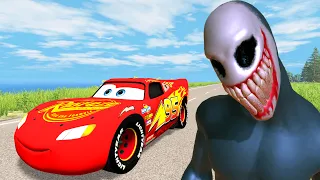 Escape From SCP-087 | Lightning McQueen vs Giant Tornado | Car Ride Chase | BeamNG Drive SCP096