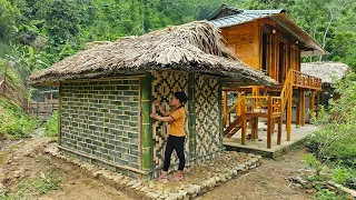 Finishing the wall with Bamboo for the Warehouse house - Cooking | Mountain life